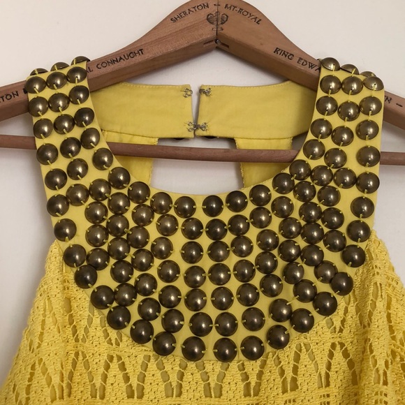 Trina Turk Embellished Crochet Overlay halter tank - Picture 2 of 4